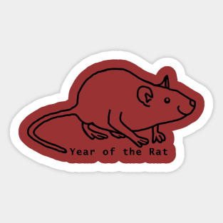 Small Year of the Rat Outline Sticker